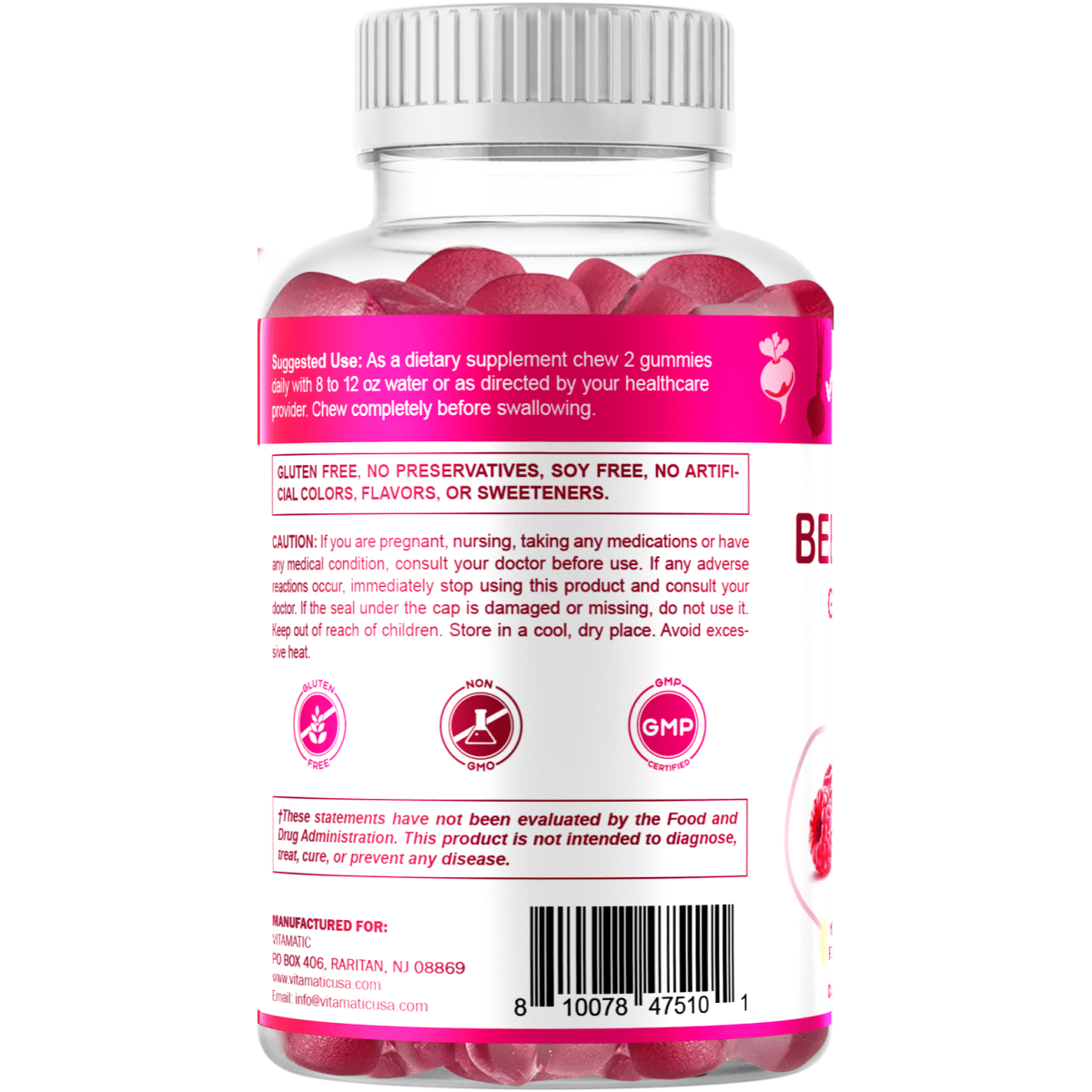Beet Root Gummies, 60 Gummies - Spring Street Vitamins