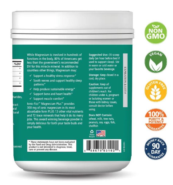 Ionic - Fizz, Magnesium Plus, 30 Servings (171 gm) - Spring Street Vitamins