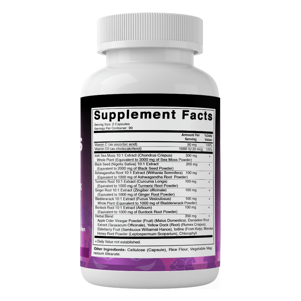 Irish Sea Moss & Black Seed Oil, 180 Vegetarian Capsules - Spring Street Vitamins