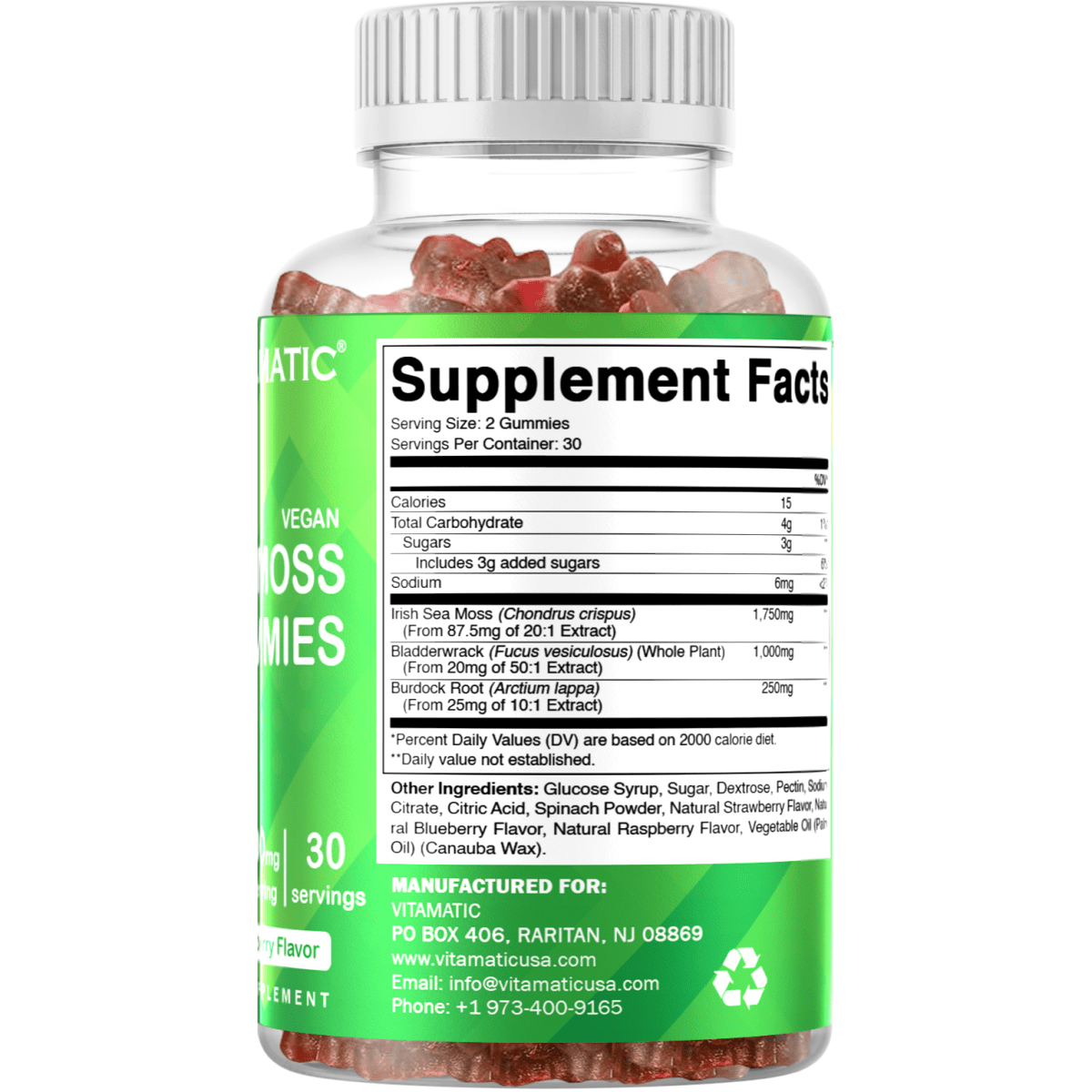 Irish Sea Moss Gummies 3000 mg, 60 Gummies - Spring Street Vitamins