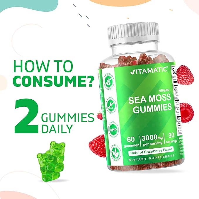 Irish Sea Moss Gummies 3000 mg, 60 Gummies - Spring Street Vitamins