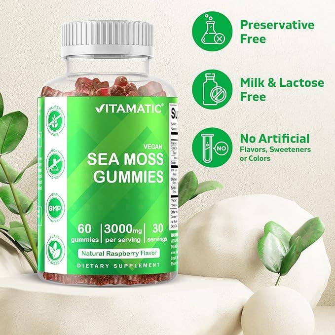 Irish Sea Moss Gummies 3000 mg, 60 Gummies - Spring Street Vitamins