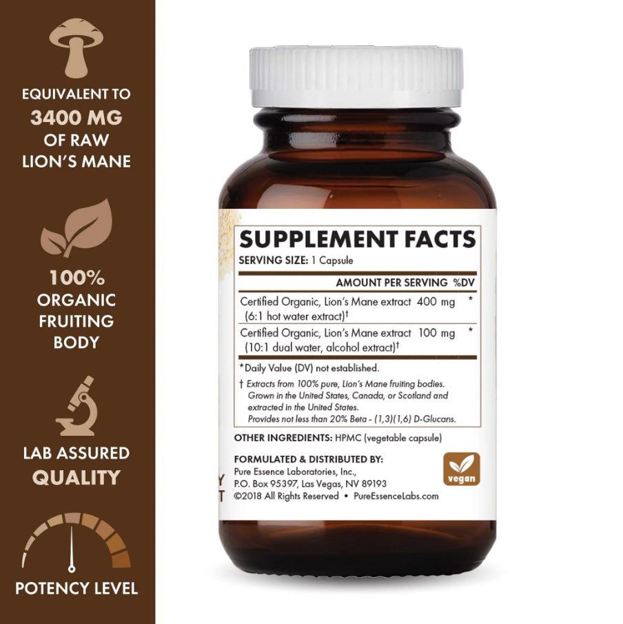 Lion's Mane 4X, MyPure, 60 Vegetable Capsules