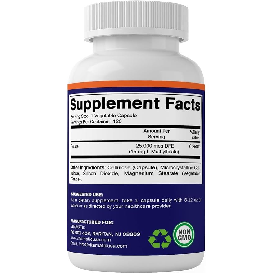 Methyl Folate 15mg (15,000mcg), 120 Vegetable Capsules - Spring Street Vitamins