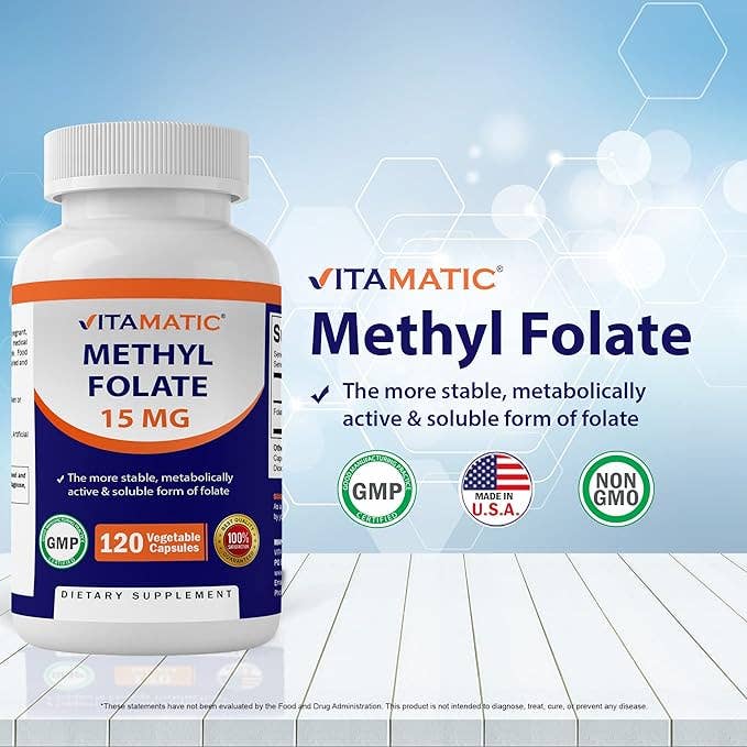 Methyl Folate 15mg (15,000mcg), 120 Vegetable Capsules - Spring Street Vitamins