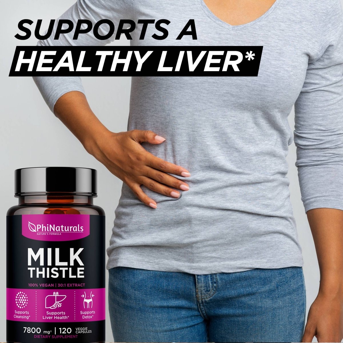 Milk Thistle Extract 30:1 Silymarin, 120 Vegetable Capsules - Spring Street Vitamins