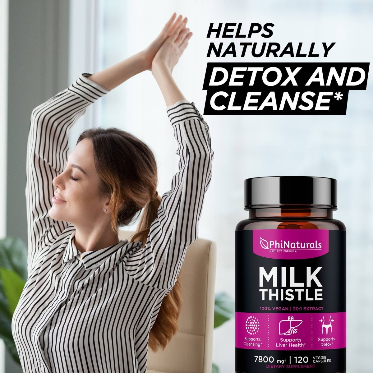 Milk Thistle Extract 30:1 Silymarin, 120 Vegetable Capsules - Spring Street Vitamins