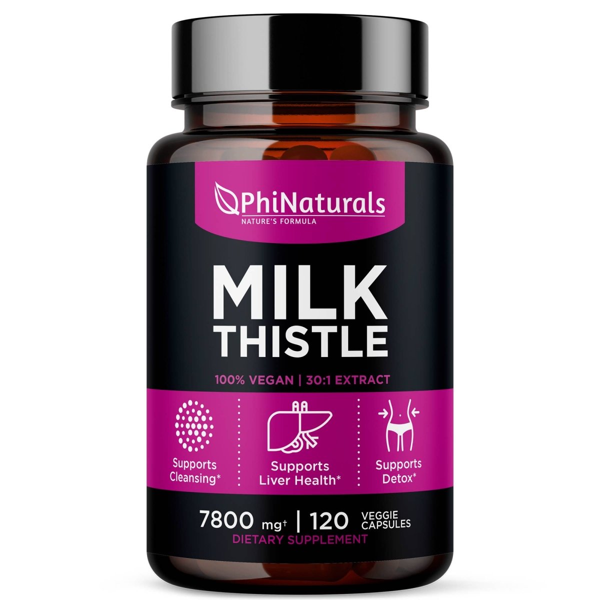 Milk Thistle Extract 30:1 Silymarin, 120 Vegetable Capsules - Spring Street Vitamins