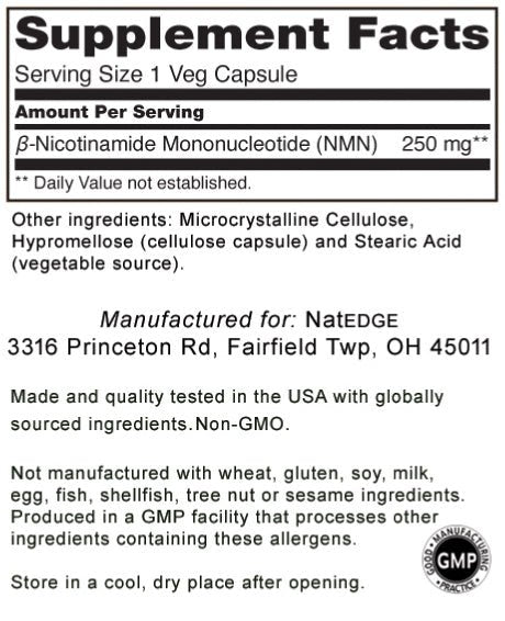 Pure NMN 250 mg, 60 Vegetable Capsules - Spring Street Vitamins