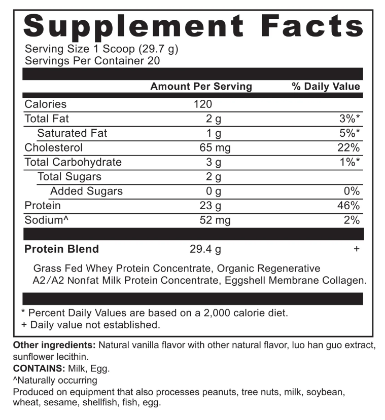 Whey Protein with A2/A2 Milk, 20 Servings - Spring Street Vitamins