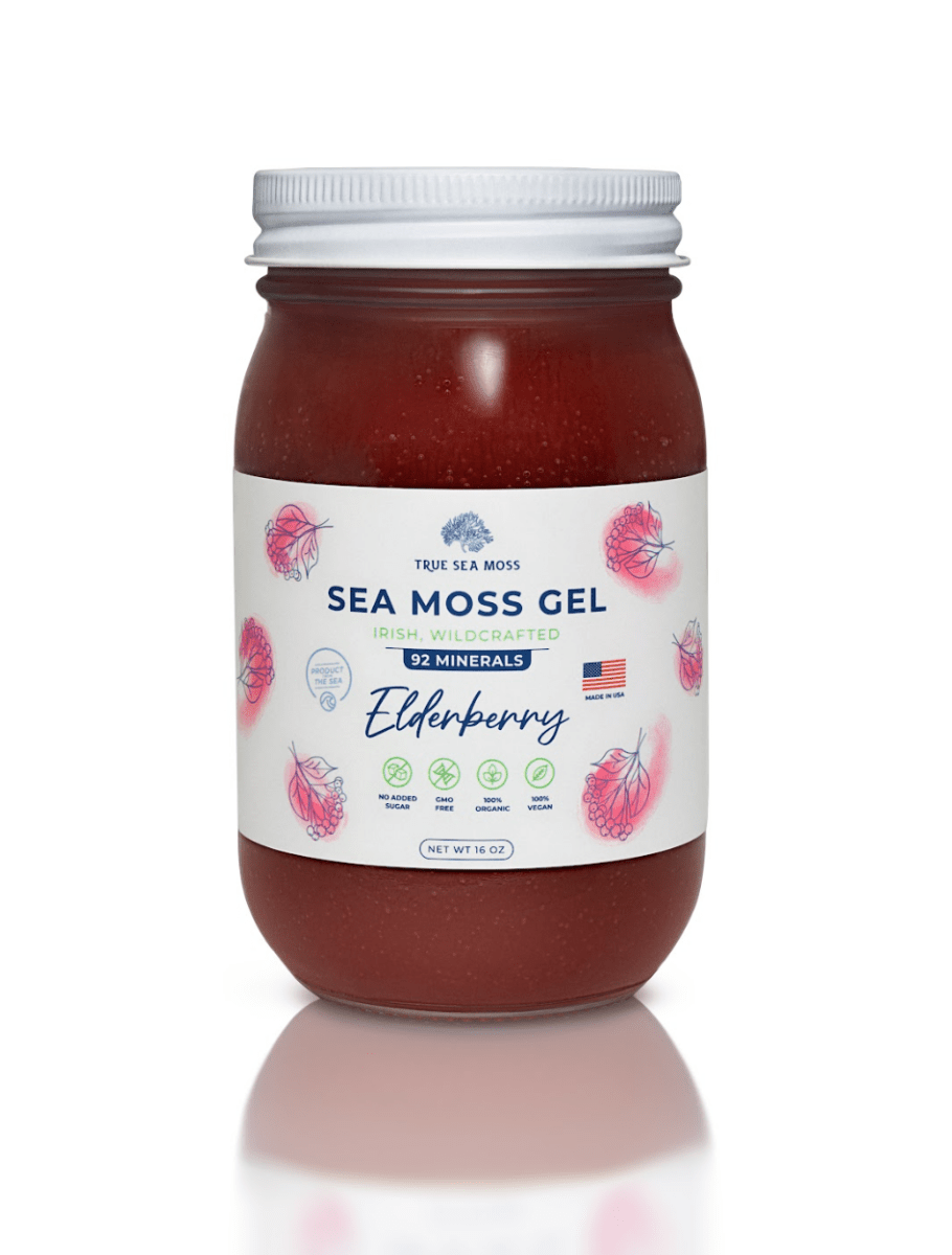 Wildcrafted SEA MOSS GEL, Elderberry 16 oz (Glass Jar) - Spring Street Vitamins