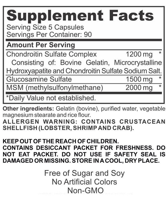 GCM flex: Joint & Ligament Support 450 Capsules | Glucosamine, Chondroitin and MSM - Spring Street Vitamins
