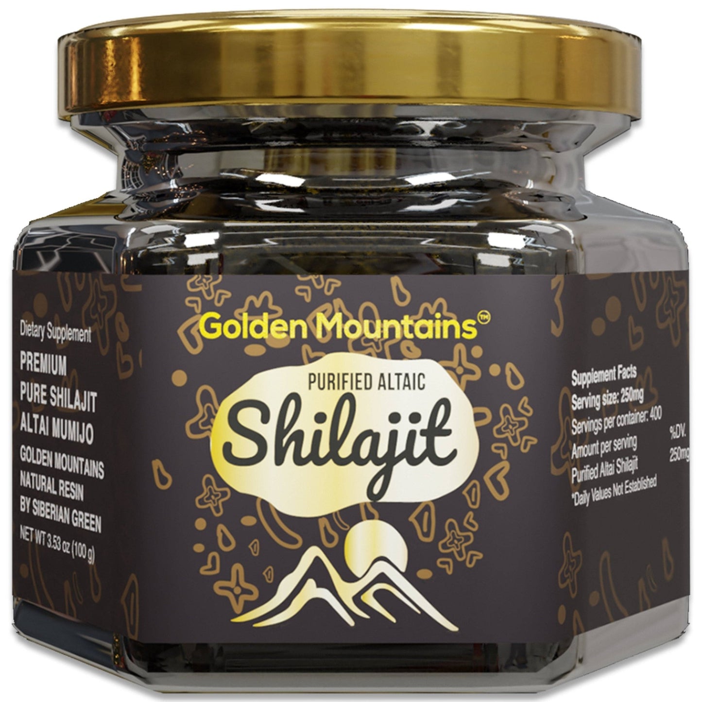 Golden Mountains Shilajit Resin, 3.53 oz (100 g) Glass Jar - Spring Street Vitamins