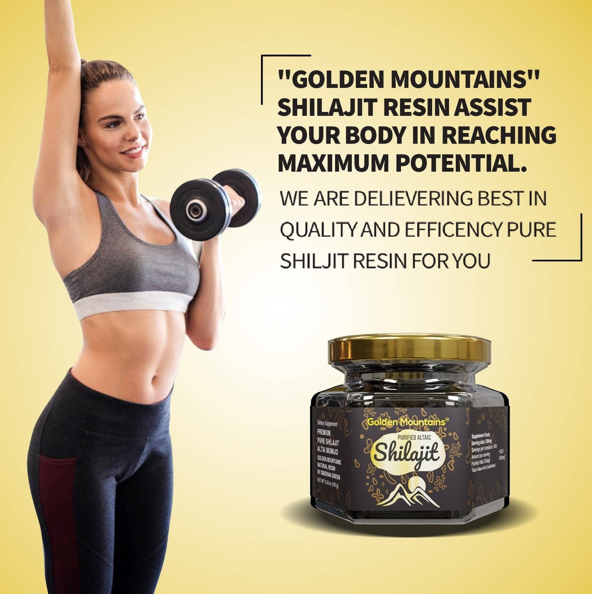 Golden Mountains Shilajit Resin, 3.53 oz (100 g) Glass Jar - Spring Street Vitamins