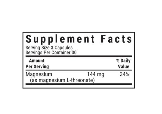 Magtein MAGNESIUM L-THREONATE, 90 VEGETABLE CAPSULES - Spring Street Vitamins