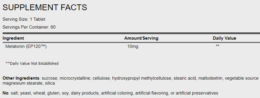 Melatonin EP120™ 10 MG, 60 Tablets - Spring Street Vitamins