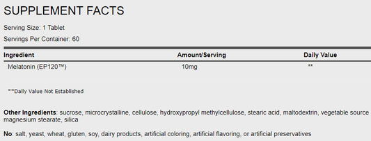 Melatonin EP120™ 10 MG, 60 Tablets - Spring Street Vitamins