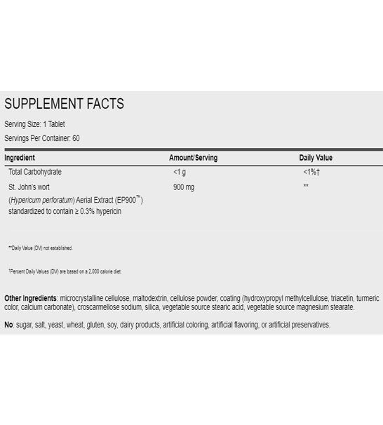 St. John’s Wort 900, 60 Tablets - Spring Street Vitamins