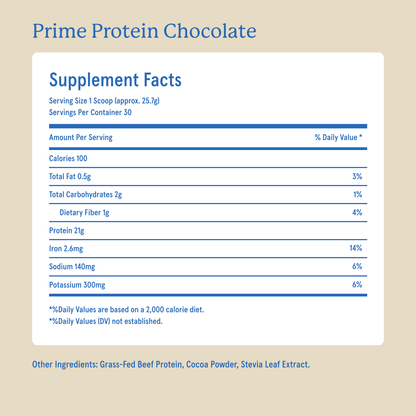 Prime Protein, Beef Isolate Protein Powder, 30 Servings