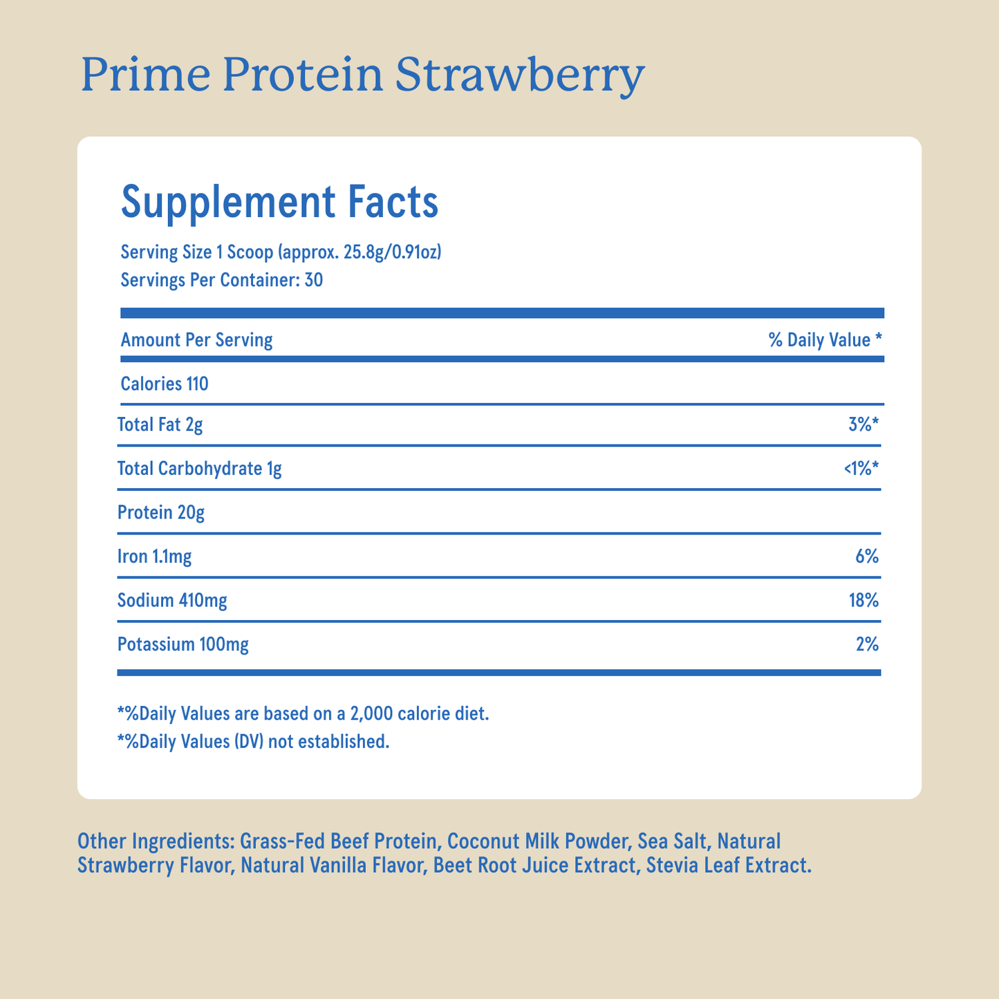 Prime Protein, Beef Isolate Protein Powder, 30 Servings