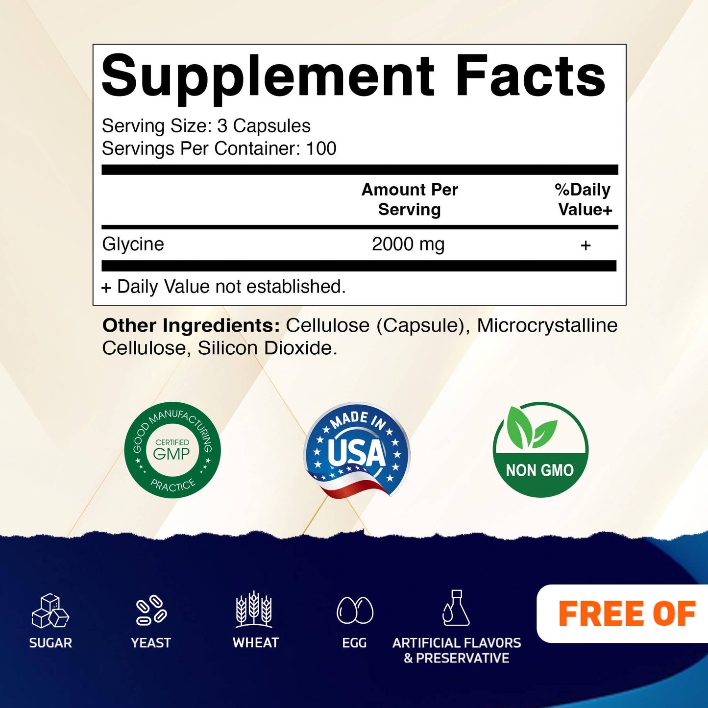 Glycine 2000mg | Sleep & Recovery | 300ct