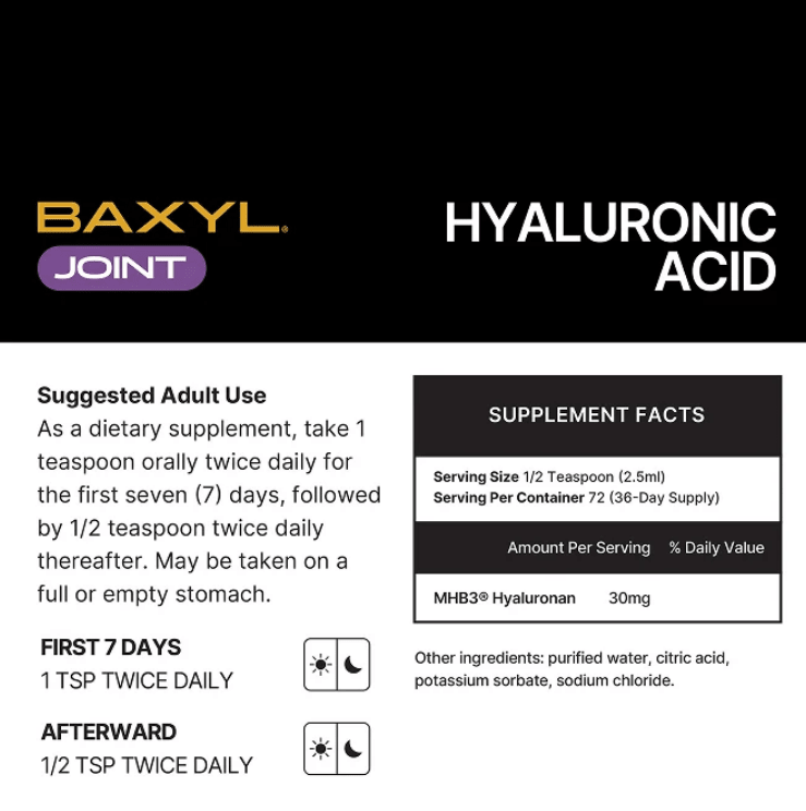 Baxyl Joint Support, Hyaluronic Acid, 6 oz Oral Liquid - Spring Street Vitamins