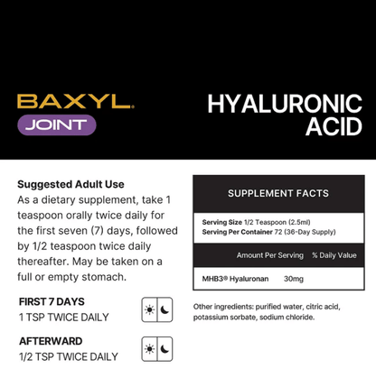 Baxyl Joint Support, Hyaluronic Acid, 6 oz Oral Liquid - Spring Street Vitamins