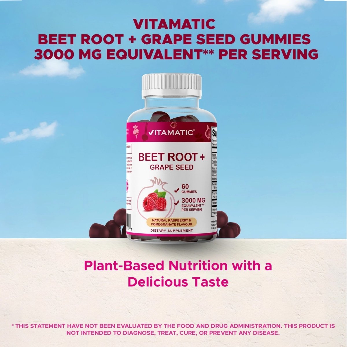 Beet Root Gummies, 60 Gummies - Spring Street Vitamins