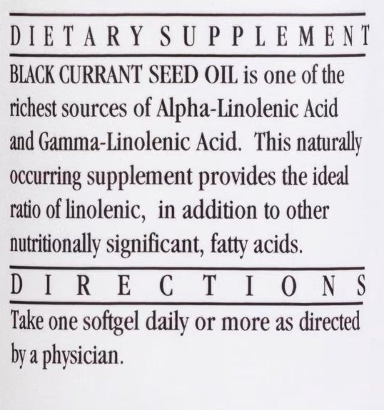 Black Currant Seed Oil, 90 Softgels - Spring Street Vitamins