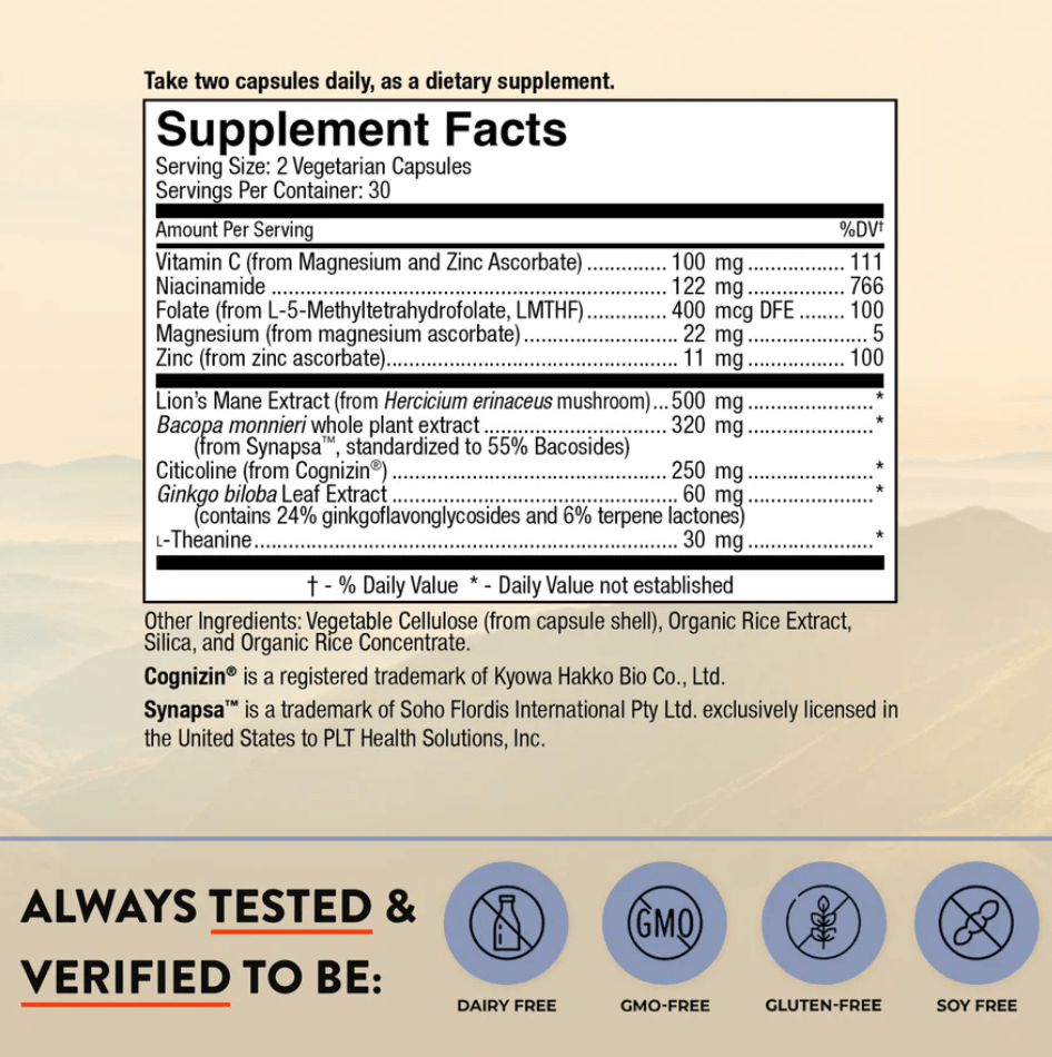 Brain Advantage, 60 Vegetable Capsules - Spring Street Vitamins