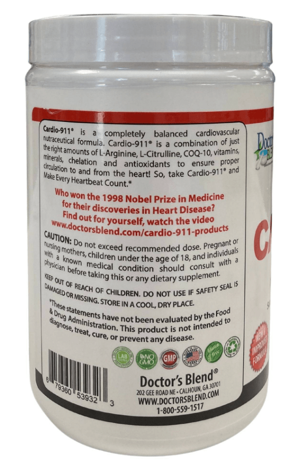 Cardio 911, Nitric Oxide Powder, 30 Servings - Spring Street Vitamins