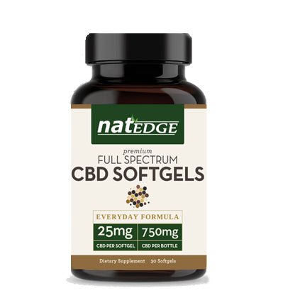 CBD Full Sprectrum Softgels 25mg, 30 count (0.3% THC) - Spring Street Vitamins