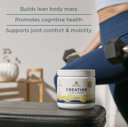 Creatine + Collagen + Electrolytes, Lemon Flavor, 30 Servings (272 gm) - Spring Street Vitamins