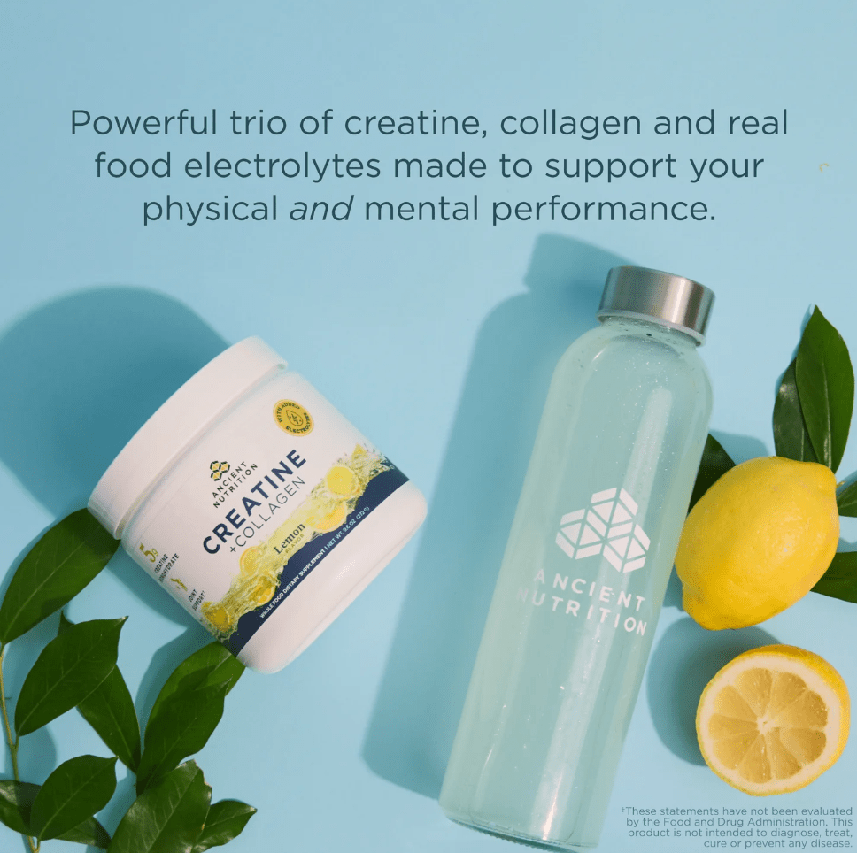 Creatine + Collagen + Electrolytes, Lemon Flavor, 30 Servings (272 gm) - Spring Street Vitamins