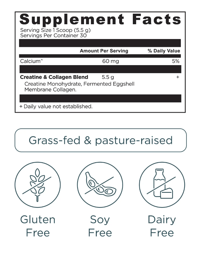 Creatine + Collagen, Unflavored, 30 Servings (165 gm) - Spring Street Vitamins