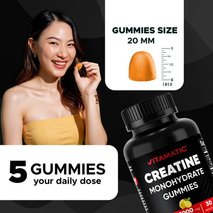 Creatine Gummies 5 gm - Lemon Flavor - 150 Count - Spring Street Vitamins