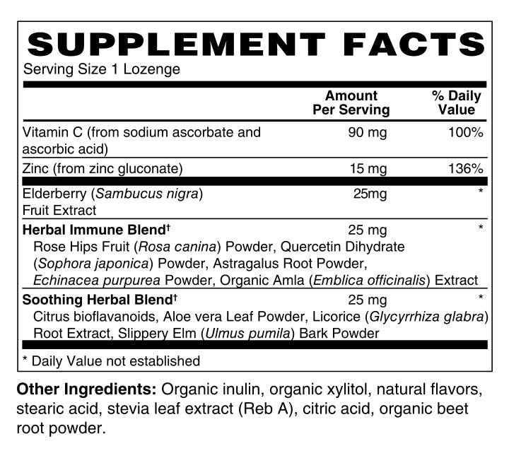 Elderberry Zinc Lozenge, 60 Lozengers - Spring Street Vitamins