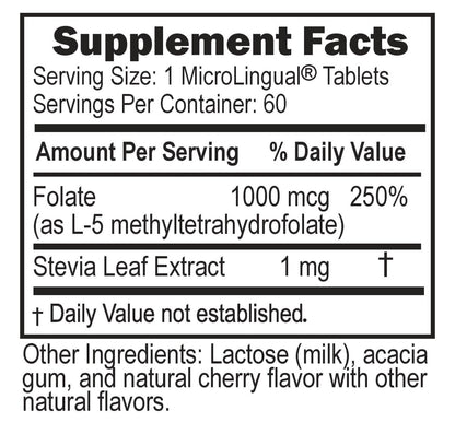 Methylfolate 1,000 mcg, 60 Tablets - Spring Street Vitamins