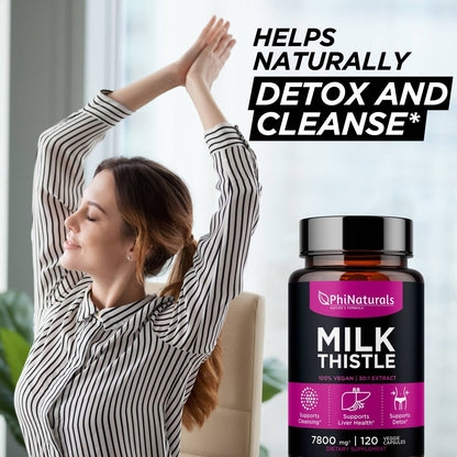 Milk Thistle Extract 30:1 Silymarin, 120 Vegetable Capsules - Spring Street Vitamins
