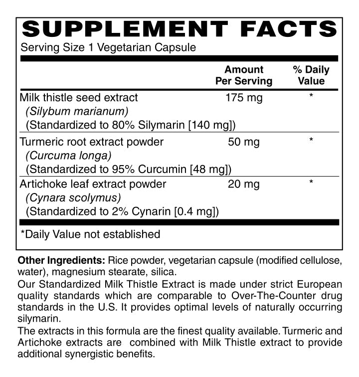Milk Thistle, Standardized to 80% Silymarin, 120 Vegetarian Caps - Spring Street Vitamins