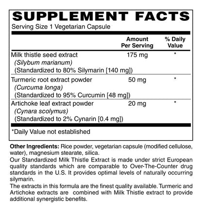 Milk Thistle, Standardized to 80% Silymarin, 120 Vegetarian Caps - Spring Street Vitamins