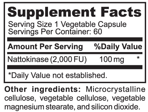 Nattokinase Enzyme 2000 FU, 60 Vegetable Capsules - Spring Street Vitamins