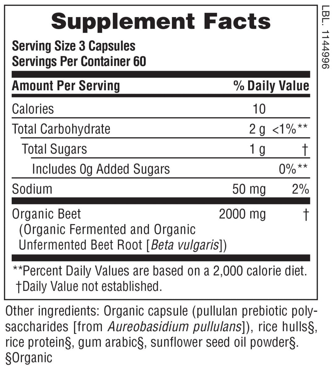 Organic Beet Capsules, 180 Vegetable Capsules - Spring Street Vitamins