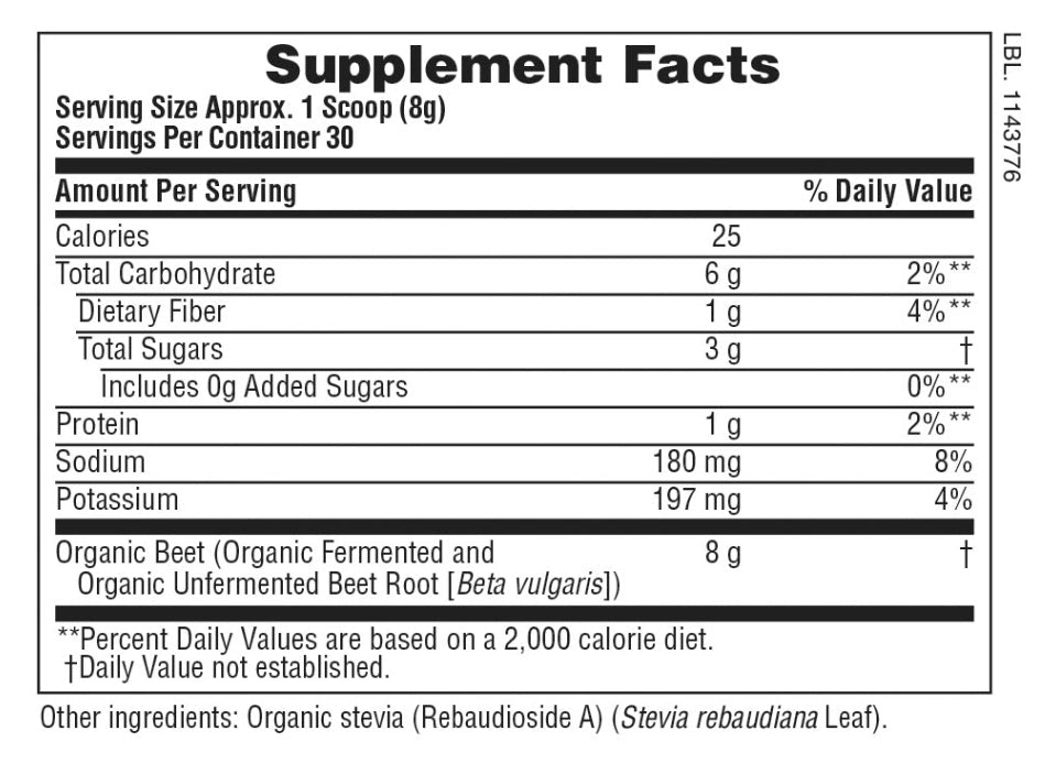 Organic Beet Powder, 30 Servings - Spring Street Vitamins