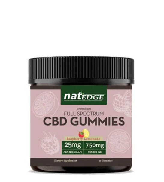 Organic CBD Gummies, 25mg Full Spectrum, 30 count, Raspberry Lemonade Flavor - Spring Street Vitamins