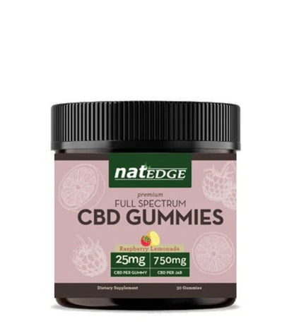 Organic CBD Gummies, 25mg Full Spectrum, 30 count, Raspberry Lemonade Flavor - Spring Street Vitamins