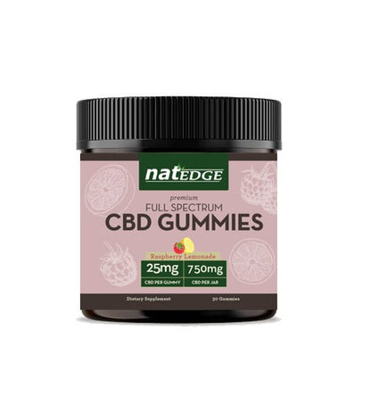 Organic CBD Gummies, 25mg Full Spectrum, 30 count, Raspberry Lemonade Flavor - Spring Street Vitamins