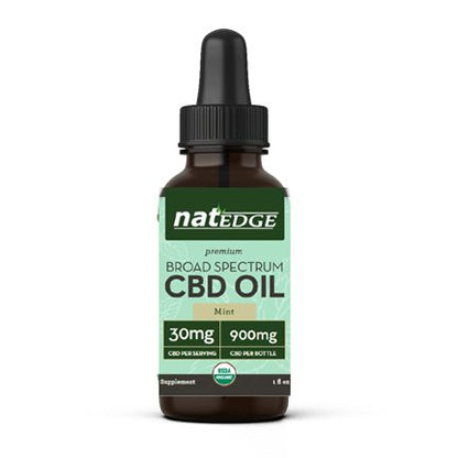 Organic CBD Oil 30mg per serving, Broad Spectrum, Mint Flavor (0.0% THC) - Spring Street Vitamins