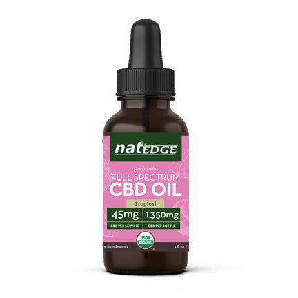 Organic CBD Oil 45mg per serving, Full Spectrum, Tropical Fruit Flavor (<0.3% THC) - Spring Street Vitamins