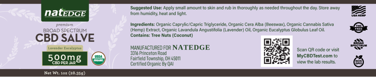 Organic CBD Salve 500mg - Spring Street Vitamins